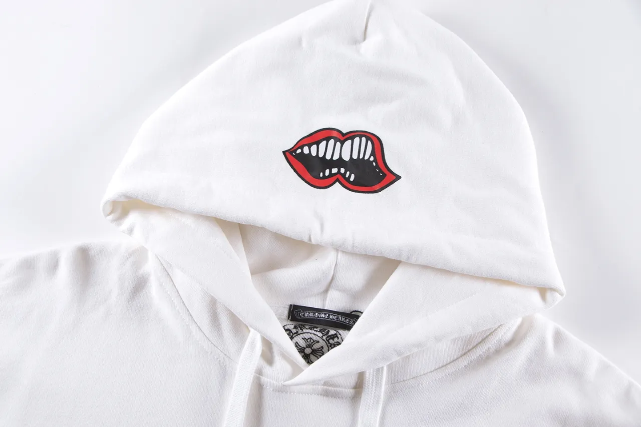 P290 Chrome Hearts Chrome Hearts Slogan Lips Logo Sweatshirt Size: SMLXL Color: Black White